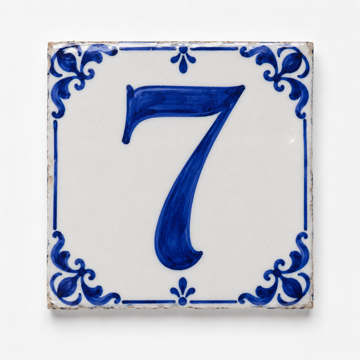 Hand-Painted House Number Tile